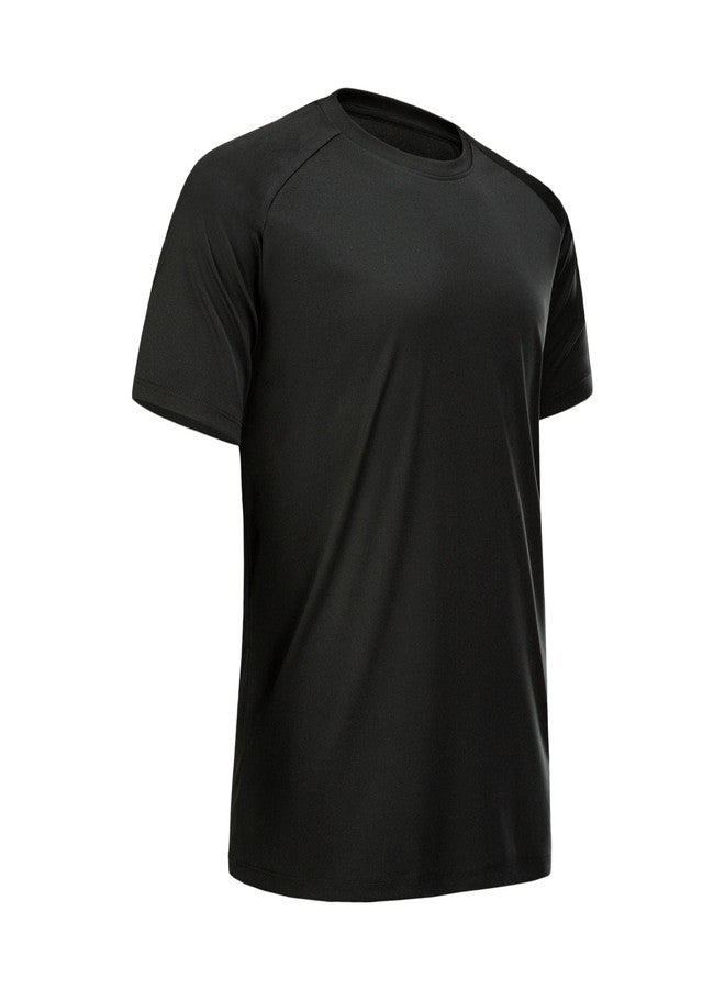 CE' CERDR Mens Workout Shirts Quick Dry Performance Short Sleeve Athletic Shirt Black - Image 1